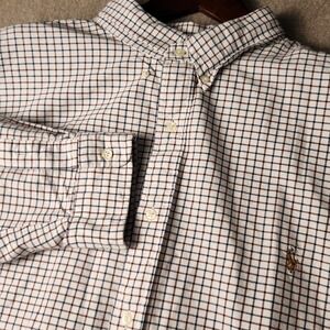 Polo Ralph Lauren Mens Tattersall Check Button Down Shirt White Navy Burgundy XL